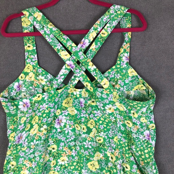 Loft floral sleeveless crossover back buttons midi dress size 16 - Picture 3 of 6